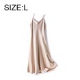 thumbnail image 2 of Vestido camisero de satén sedoso con tirantes sin mangas para mujer de Laklulu, vestido de fiesta para invitados a la boda, vestidos formales de noche para cóctel, champán, L, 2 of 5