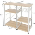 thumbnail image 4 of SOGES Kitchen Cart 3-Tier Kitchen Baker's Rack Utility Microwave Oven Stand, Maple, 4 of 8