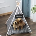 thumbnail image 1 of Tienda tipi portátil GeerDuo para perros pequeños o gatos gris, 1 of 7