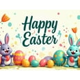 thumbnail image 4 of LUUFILx Easter Backdrop Banner with Bunny Eggs Background Spring Festival Decoration Party Supplies Photography Props Colorful Happy Easter Décor, 4 of 8