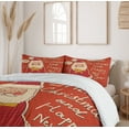 thumbnail image 6 of Ambesonne Christmas Duvet Cover Sets, Santa and Yellow Bird, 2-Queen, Ivory Orange, 6 of 7