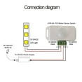 thumbnail image 3 of PIR Infrared Motion Sensor Detector, DC 12V-24V Strip Light Motion Sensor Switch, for Cupboard Cabinet Stairs Kitchen,1 x Automatic Sensor Switch,white, 3 of 7