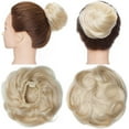 thumbnail image 2 of SEGO Messy Human Hair Bun Extensions Drawstring Straight/Curly Fake Hair Bun Hairpiece for Updo Style Chignon for Women Donut Ponytail, 2 of 6