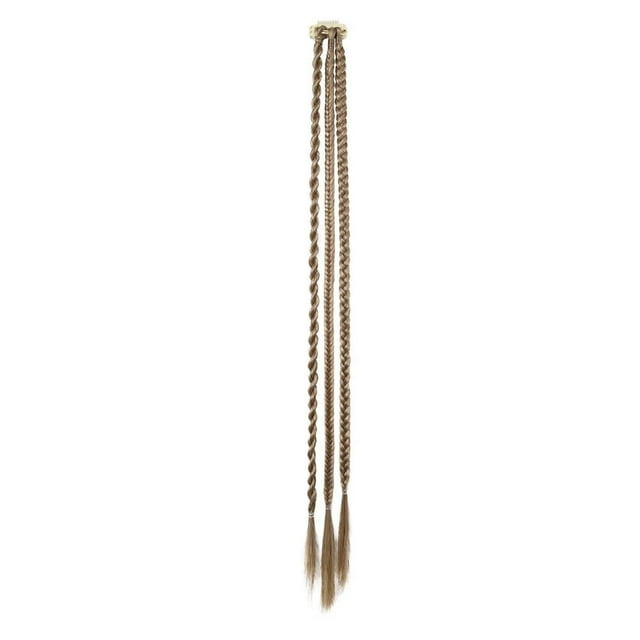 Perruque Queue de Cheval Tressée à Trois Brins - Cheveux Synthétiques à Clipser 60cm, Style Naturel - Léger, Résistant à la Chaleur - pour Usage Quotidien, Fêtes et Cosplay
