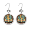 thumbnail image 1 of China Sports Track Field Hurdle Bow Earrings Drop Stud Pierced Hook, 1 of 3