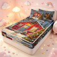 thumbnail image 2 of Manfei Rustic Cabin Lodge Zipper Twin Comforter Sets with Fitted Sheet and 2 Pillowcases,Traditional Christmas Tree Gift Zipper Bedding Set,Blue Gray,Christmas Reversible,4pcs, 2 of 8
