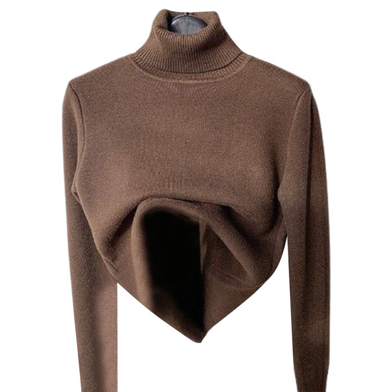 Women Cashmere Sweaters and Pullovers Winter Turtleneck Thicken Solid Color Soft Loose Jumper