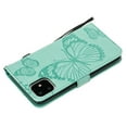 thumbnail image 6 of for iPhone 11 Wallet Case, Kickstand Case with Credit Card Holder, Embossed Butterfly Pattern with Strap Premium PU Leather Magnetic Closure Shockproof Protective Flip Cover 6.1", Green, 6 of 6