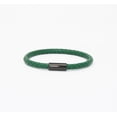 thumbnail image 2 of Genuine Braided Leather Bracelet With Stainless Steel Magnetic Clasp, Green, 2 of 4