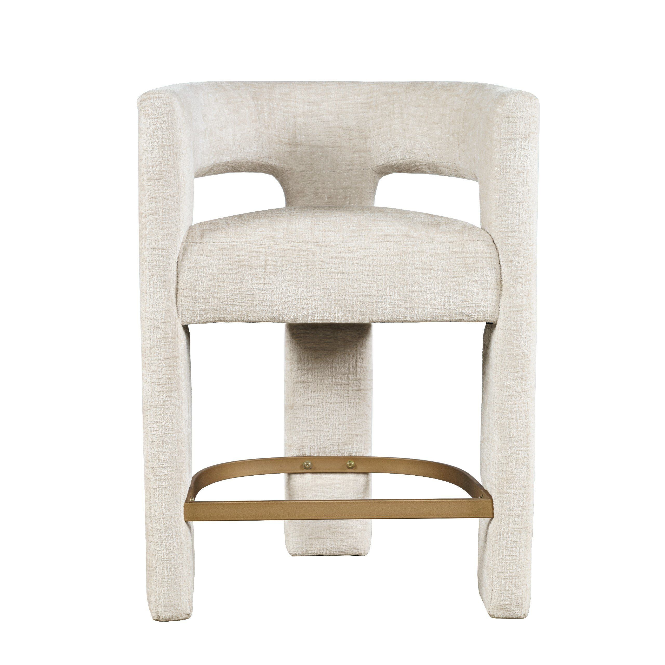 Gwen Modern Luxury Jacquard Fabric Upholstered Boucle Sculpture Counter Stool