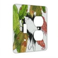 thumbnail image 1 of KuzmarK™ 2 Gang Single Toggle / Single Duplex Wall Plate - Tuxedo Maine Coon Kitty Fairy Life is Good Fantasy Cat Art by Denise Every, 1 of 1