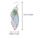 thumbnail image 3 of 1 Pair Creative Wings Earrings Imitation Cicada's Wings Eardrops Fashion Personality Animal Design Ear Jewelry for Women Ladies (Silver Green)------Pr, 3 of 3