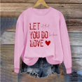 thumbnail image 1 of Meichang Sweatshirts de Vacances pour Femmes, Sweatshirt de la Saint-Valentin, Imprimé Cœur d'Amour Mignon, Pull à Manches Longues, Col Rond Décontracté, Cadeaux de Vacances, 1 of 4