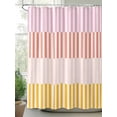 thumbnail image 2 of Fsddascl Colorful Stripe Shower Curtain Set - 66" x 72" Washable Bathtub Curtain with 12 Hooks, Modern Pink Red Yellow Vertical Striped Waterproof Fabric Stall Shower Curtains for Bathroom/Bathtub, 2 of 6