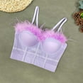 thumbnail image 5 of YWDJ Bras for Women Sleeping Bras Wireless Sleep Bras Spaghetti Straps Full Coverage Push up Wrap Comfy Bras Padded Comfortable Bras Solid Lounge Bras Purple S, 5 of 5