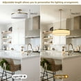 thumbnail image 3 of 20" Farmhouse Chandelier Light Fixture with Integrated LED Fabric Drum Pendant Light Modern Lighting Ceiling Hanging for Dining Room Kitchen Bedroom Gold, 3 of 10