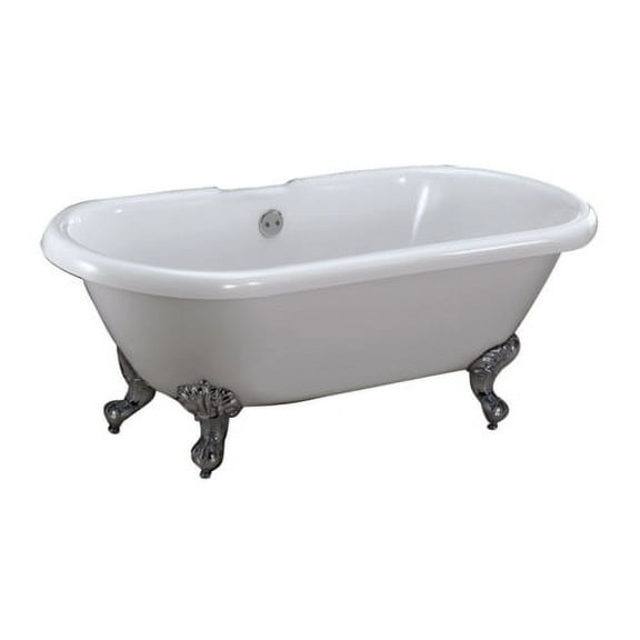 Barclay ATDRN69I-WH-PB Acrylic Double Roll Tub