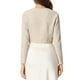 thumbnail image 3 of Chal de tweed INSPIRE CHIC para mujer, cárdigan bolero corto de cuadros L Beige, 3 of 6