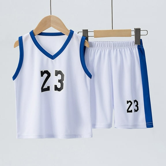 Toddler Kids Sports Shorts Set Baby Boys Girls Basketball Sporty Outfit Sporty Tracksuit Letters Tank Top Shorts