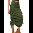 thumbnail image 3 of Falda Vaquera de Cintura Alta por Debajo de la Rodilla para Mujer Verde XXL, 3 of 9