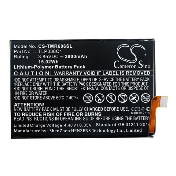 3900mAh TLP038C1 Battery for T-Mobile Revvl 2 Plus 6062Z