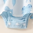 thumbnail image 4 of JUMEYU Baby Clothes Unisex Baby Girls Birthday Outfit Sqaure Neck Ruffle Sleeve Tulle Tutu Romper Dress with Bow Headband 0 3 6 9 12 18 24 Months (Sky Blue,6-12 Months), 4 of 6