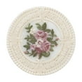 thumbnail image 2 of 4.6" Embroidered Fabric Coasters, Cloth Coasters for Ceramic Cup, Vintage Lace Embroidery Coasters for Tea, Soft Floral Doilies for Home, Wedding, Tabletop Photography Decoration (Beige), 2 of 6