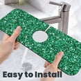 thumbnail image 6 of Pofeuu Green Glitter Print Splash Guard for Sink Faucet Sink Gadgets-Splash Guard Behind Faucet Drip Catcher for Kitchen, Bathroom,Sink Mat, 6 of 7