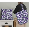 thumbnail image 5 of Soimoi Florals Printed, Cotton Satin Spandex, Sewing Fabric by The Yard 54 Inch Wide, Decorative Fabric for Dresses and Home Accents, Purple, 5 of 6