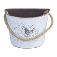 thumbnail image 1 of Macetero Colgante de Hierro para Pared con Diseño Vintage Y Patrón Decorativo de Pájaro Cubeta Metálica Decorativa Adecuada para Balcón, 1 of 9