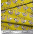 thumbnail image 2 of Soimoi Polyester Crepe Fabric Feather,Branch & Sloth Cartoon Print Fabric by The Yard 52 Inch Wide, 2 of 3