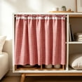 thumbnail image 6 of Feledorashia Cabinet Curtain, Short Cupboard Cover, Decorative Privacy Panel for Open Shelving Kitchen Cabinet Utility Nook and Storage Area, Soft Fabric Panel with Gathered Top Edge and Hooks, 6 of 6