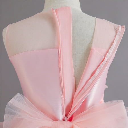 

nsendm Kids Toddler Baby Girls Spring Summer Print Cosplay Ruffle Litter Big Girl Flower Dress Princess Bow Party Wedding Gowns Dress Pink 7-8 Years