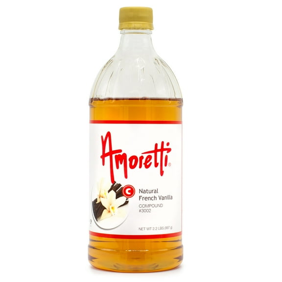 Amoretti - French Vanilla Compound 2.2 lbs - Natural Flavors, Shelf Stable Even After Opening, Certified Kosher, TTB Approved, Perfect for Baking Applications & Beverages