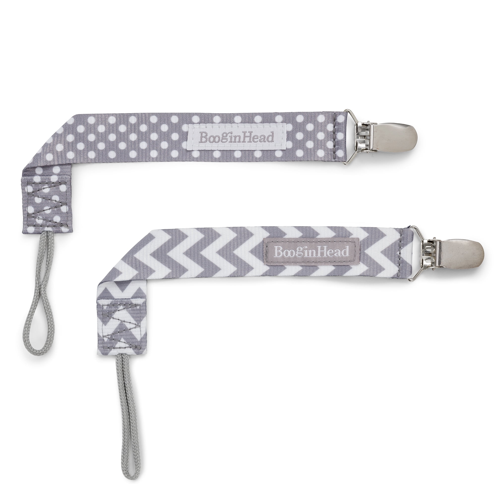 Booginhead Universal Pacifier Clips, Infant Toddler Boys and Girls, Blue Chevron Arrows