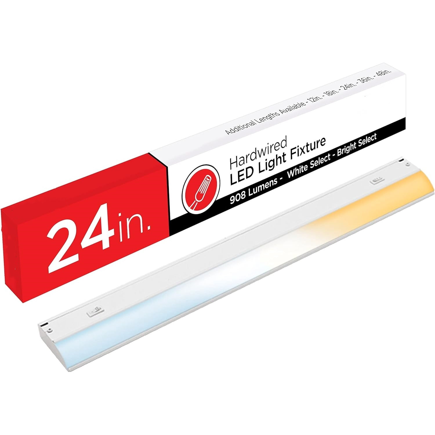 24 inch Hardwired Under Cabinet Lights, 3 Color Settings - 2700K/4000K/5000K - Warm White, Cool White, and Daylight, Under Cabinet Lighting, Dimmable Under Counter Lights for Kitchen, 45368