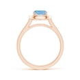 thumbnail image 2 of ANGARA Natural Classic Cushion Aquamarine Ring with Diamond Halo in 14K Rose Gold for Women (Size-6mm) | March Birthstone, Birthday, Anniversary, Jewelry Gift for Women | Natural Aquamarine Ring, 2 of 9