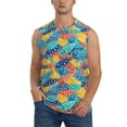 thumbnail image 2 of Lsque Colorful Fish 1 Print Men's Cotton Blend Sleeveless Muscle Shirts (S-3XL)- Moisture Wicking, Odor Protection, UPF 30+,Small, 2 of 8