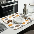 thumbnail image 3 of Fall Pumpkin Dish Drying Mat for Kitchen Autumn Maple Leaves Thanksgiving Day Microfiber Drying Mats Absorbent Reversible Dish Pad Medium Dish Draining Mat 16x18 inch, 3 of 7