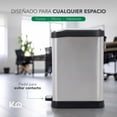 thumbnail image 3 of Bote de Basura de Acero Inoxidable con Pedal y Cesto Plástico Removible Kingshouse, Capacidad 8L, 3 of 7