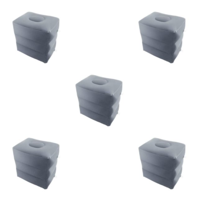 Ruiboury Inflatable Foot Rest 3 Layers Foot Stool Rest Pillow Foot for Travelling Light Gray 40 x 30 x 43cm 5Set