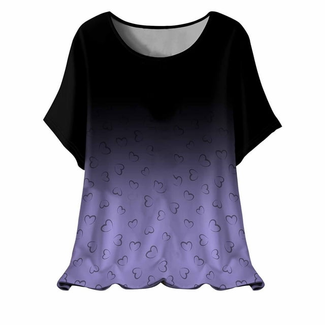 Camisetas de Manga Corta para Mujeres, Camiseta de Cuello Redondo Impresa de Moda, Primavera Y Verano Casual