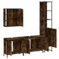 thumbnail image 5 of vidaXL 4 Piece Bathroom Cabinet Set Smoked Oak Engineered Wood, 5 of 12