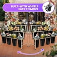 thumbnail image 6 of Flower Display Stand with 12 Buckets, 3 Layers Flower Cart Gold Metal Flower Bar Stand with Wheels, Moving Florist Bouquet Shelf for Indoor Outdoor Patio Garden Weddings Florist Living Room, 6 of 8