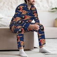 thumbnail image 7 of Naloa Bowling Ball And Flame Men’s Pajamas Set - Long Sleeve Button Down Sleep Shirt and Pajama Bottoms Sleepwear Set-Medium, 7 of 7