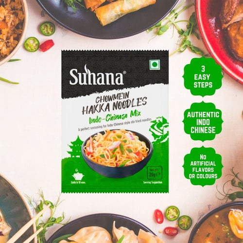 Suhana Chow Mein Indo-Chinese Spice Mix for Noodles 20g, British Import (Pack of 2)
