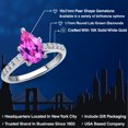thumbnail image 2 of Gem Stone King 10K White Gold Pink Created Sapphire and Lab Grown Diamond Engagement Ring for Women | 2.61 Cttw | Pear Shape 10X7MM | Gemstone September Birthstone | Size 6, 2 of 6