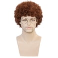 thumbnail image 1 of Peluca estilo afro para hombre, pelo sintético corto y rizado, color marrón, 28 cm, 1 of 3