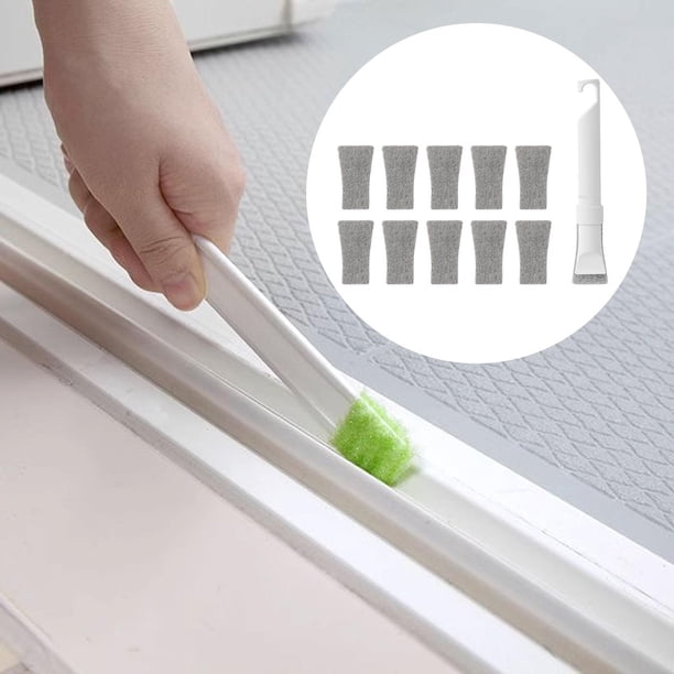 Cepillo de limpieza,Cepillo multifuncional para limpiar ranuras de ventanas,Paño de limpieza de repuesto para cepillo de limpieza de huecos,Paño de limpieza reemplazable para rieles de