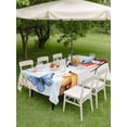 thumbnail image 5 of 52x70 Inch Outdoor Tablecloth with Umbrella Hole Zipper Rectangle Spring Floral Rectangular Tablecloths Outside Waterproof Pastoral Butterfly Birds Elegant Patio Table Cloth Cover for Picnic Party, 5 of 8